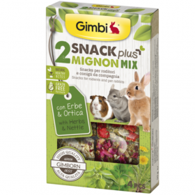 Лакомство за гризачи GIMBI SNACK PLUS MIGNON MIX 2 WITH HERBS AND NETTLE 50гр. снакс с билки и коприва